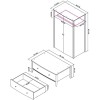 Whitby Scandi Oak Furniture Grey Double Wardrobe