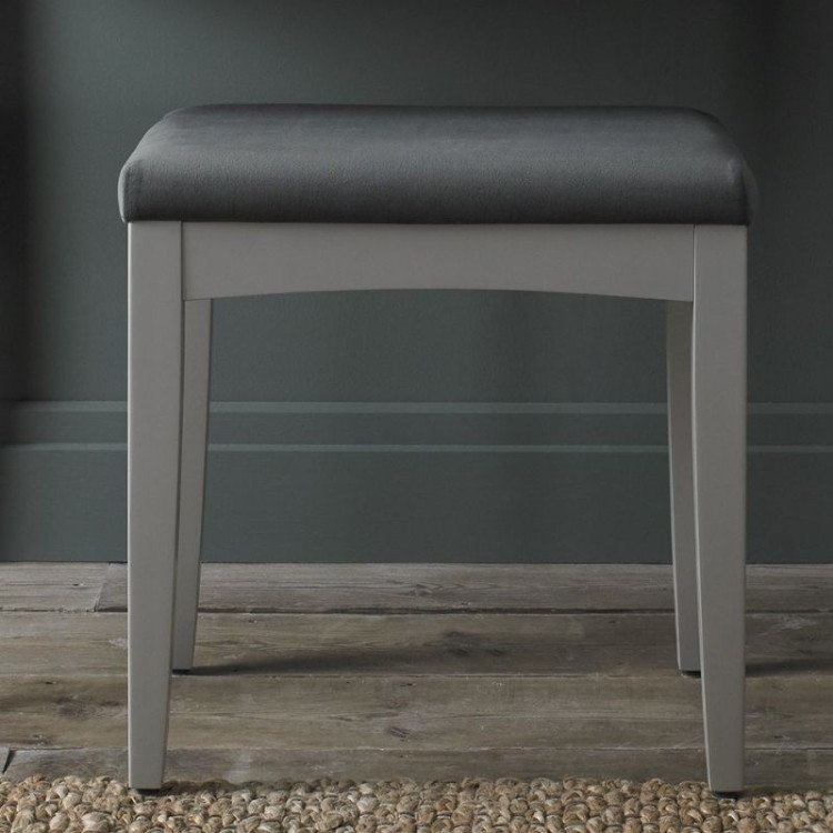 Whitby Scandi Oak Furniture Gun Metal Grey Velvet Stool