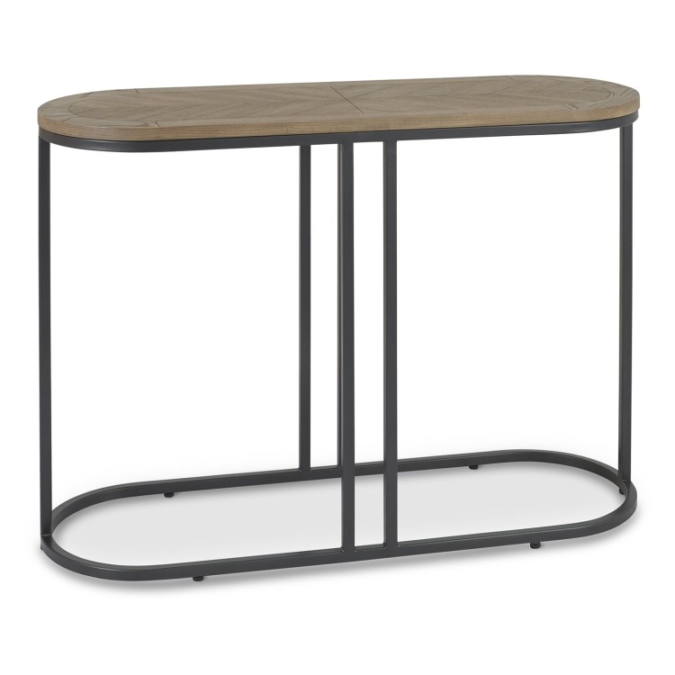 Chevron Weathered Ash Furniture Console Table