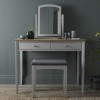 Whitby Scandi Oak Furniture Gun Metal Grey Velvet Stool