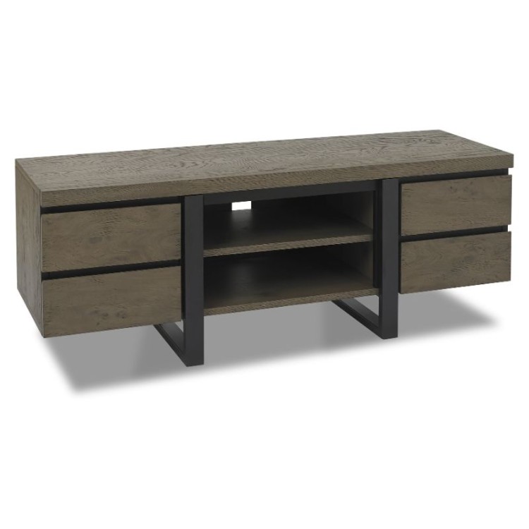 Tivoli Weathered Oak Furniture Wide Entertainment Unit