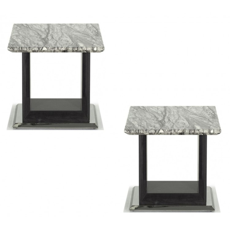 Vida Living Furniture Donatella Grey Marble Lamp Table Pair Dta-008(2)