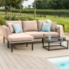 Maze Lounge Outdoor Fabric Pulse Chaise Sofa Set in Taupe  