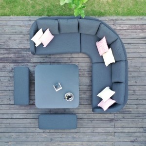 Maze Lounge Outdoor Fabric Ambition Charcoal Square Corner Dining Set with Rising Table Maze Lounge Outdoor Fabric Ambition Charcoal Square Corner Dining Set with Rising Table