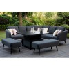 Maze Lounge Outdoor Fabric Ambition Charcoal Square Corner Dining Set with Rising Table