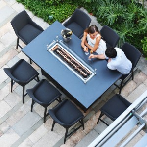 Maze Lounge Outdoor Fabric Regal Charcoal 8 Seat Rectangular Fire Pit Bar Set Maze Lounge Outdoor Fabric Regal Charcoal 8 Seat Rectangular Fire Pit Bar Set