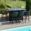 Maze Lounge Outdoor Fabric Regal Charcoal 8 Seat Rectangular Fire Pit Bar Set