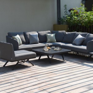 Maze Lounge Outdoor Fabric Cove Flanelle Large Corner Sofa Group Maze Lounge Outdoor Fabric Cove Flanelle Large Corner Sofa Group