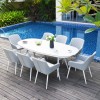 Maze Lounge Outdoor Fabric Zest Lead Chine 8 Seat Oval Dining Set