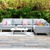 Maze Lounge Outdoor Fabric Ethos Lead Chine Large Corner Group Sofa Set