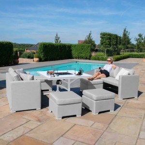 Maze Lounge Outdoor Fabric Fuzion Lead Chine Sofa Cube Set with Fire Pit Maze Lounge Outdoor Fabric Fuzion Lead Chine Sofa Cube Set with Fire Pit