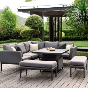 Maze Lounge Outdoor Fabric Pulse Square Flanelle Corner Dining Set with Rising Table Maze Lounge Outdoor Fabric Pulse Square Flanelle Corner Dining Set with Rising Table