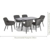 Maze Lounge Outdoor Fabric Zest 6 Seat Oval Dining Set in Flanelle