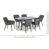 Maze Lounge Outdoor Fabric Zest 6 Seat Oval Dining Set in Taupe
