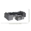 Maze Lounge Outdoor Fabric Fuzion Charcoal Sofa Cube Set with Fire Pit