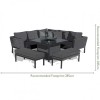 Maze Lounge Fabric Pulse Charcoal Square Corner Dining Set with Fire Pit