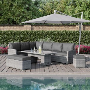 Maze Rattan Garden Furniture Ascot Rectangular Corner Dining Set with Rising Table Maze Rattan Garden Furniture Ascot Rectangular Corner Dining Set with Rising Table