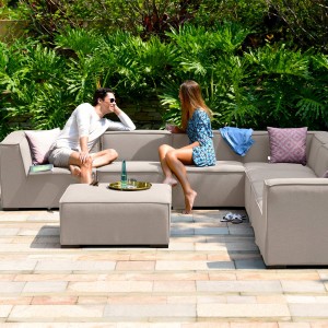 Maze Lounge Outdoor Fabric Apollo Taupe Large Corner Group Sofa Set Maze Lounge Outdoor Fabric Apollo Taupe Large Corner Group Sofa Set