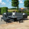 Maze Lounge Outdoor Fabric Pulse Rectangular Charcoal Corner Dining Set with Rising Table