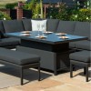 Maze Lounge Outdoor Fabric Pulse Rectangular Charcoal Corner Dining Set with Rising Table