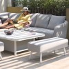 Maze Lounge Outdoor Fabric Ambition Lead Chine Square Corner Dining Set with Rising Table  