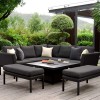Maze Lounge Outdoor Fabric Pulse Square Charcoal Corner Dining Set with Rising Table