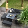 Maze Lounge Outdoor Fabric Pulse Square Charcoal Corner Dining Set with Rising Table