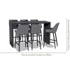 Maze Lounge Outdoor Fabric Regal Charcoal 6 Seat Rectangular Dining Set