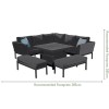 Maze Lounge Outdoor Fabric Pulse Square Charcoal Corner Dining Set with Rising Table