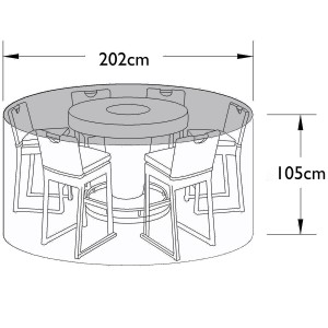 Maze Rattan Outdoor Furniture Cover for 6 Seat Round Bar Set