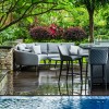 Maze Lounge Outdoor Fabric Ambition Flanelle Square Corner Dining Set with Rising Table