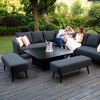 Maze Lounge Outdoor Fabric Ambition Charcoal Square Corner Dining Set with Rising Table