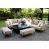 Maze Lounge Outdoor Fabric Ambition Taupe Square Corner Dining Set with Rising Table  