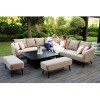 Maze Lounge Outdoor Fabric Ambition Taupe Square Corner Dining Set with Rising Table