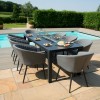 Maze Lounge Ambition Flanelle 8 Seat Rect. Fire Pit Dining Set