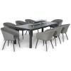 Maze Lounge Ambition Flanelle 8 Seat Rect. Fire Pit Dining Set 