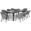 Maze Lounge Ambition Flanelle 8 Seat Rect. Fire Pit Dining Set