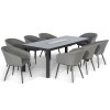 Maze Lounge Ambition Flanelle 8 Seat Rect. Fire Pit Dining Set