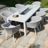 Maze Lounge Outdoor Fabric Ambition Lead Chine 8 Seat Rectangular Fire Pit Dining Set   