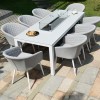 Maze Lounge Outdoor Fabric Ambition Lead Chine 8 Seat Rectangular Fire Pit Dining Set