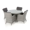 Maze Rattan Garden Furniture Ascot 4 Seat Round Dining Set