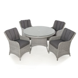 Maze Rattan Garden Furniture Ascot 4 Seat Round Dining Set Maze Rattan Garden Furniture Ascot 4 Seat Round Dining Set