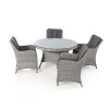 Maze Rattan Garden Furniture Ascot 4 Seat Round Dining Set 