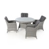 Maze Rattan Garden Furniture Ascot 4 Seat Round Dining Set