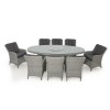 Maze Rattan Garden Furniture Ascot 8 Seat Oval Dining Set with Weatherproof Cushions