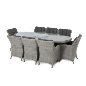Maze Rattan Garden Furniture Ascot 8 Seat Oval Dining Set with Weatherproof Cushions Maze Rattan Garden Furniture Ascot 8 Seat Oval Dining Set with Weatherproof Cushions
