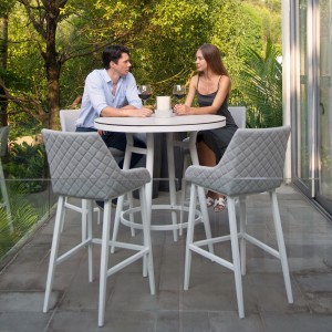 Maze Lounge Outdoor Fabric Regal Lead Chine 4 Seat Round Bar Set Maze Lounge Outdoor Fabric Regal Lead Chine 4 Seat Round Bar Set