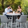 Maze Lounge Outdoor Fabric Regal Lead Chine 4 Seat Round Bar Set