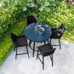 Maze Lounge Outdoor Fabric Regal Charcoal 4 Seat Round Bar Set Maze Lounge Outdoor Fabric Regal Charcoal 4 Seat Round Bar Set