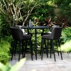 Maze Lounge Outdoor Fabric Regal Charcoal 4 Seat Round Bar Set